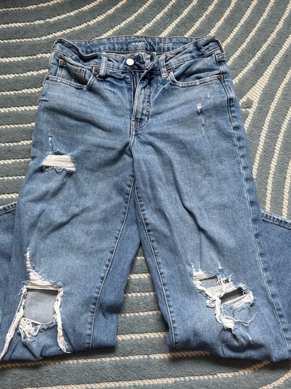 Old Navy High-Rise Distressed Light Blue Jeans